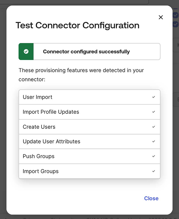 Enabling provisioning actions in Okta